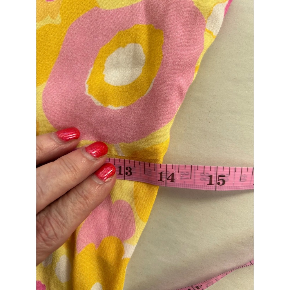RIXO Ariel Floral Midi Dress Pink Orange Yellow Size S Mod Retro Flower Power - Picture 9 of 12